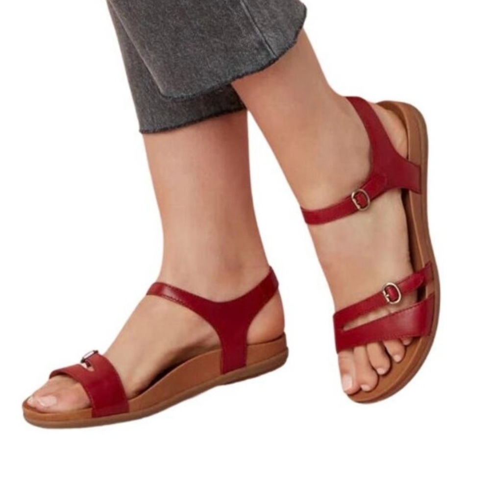 Dansko Red Janelle Leather Strappy Sandal Sz 36 (US 6)